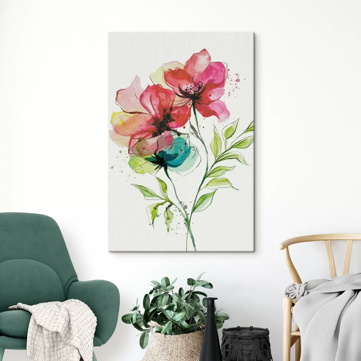  Schilderijen Zachte aquarelbloemen s39767