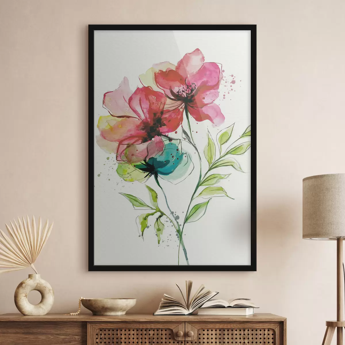 Affiche Fleurs aquarelles douces f39767