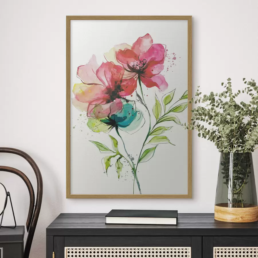Fotobehang Zachte aquarelbloemen f39767