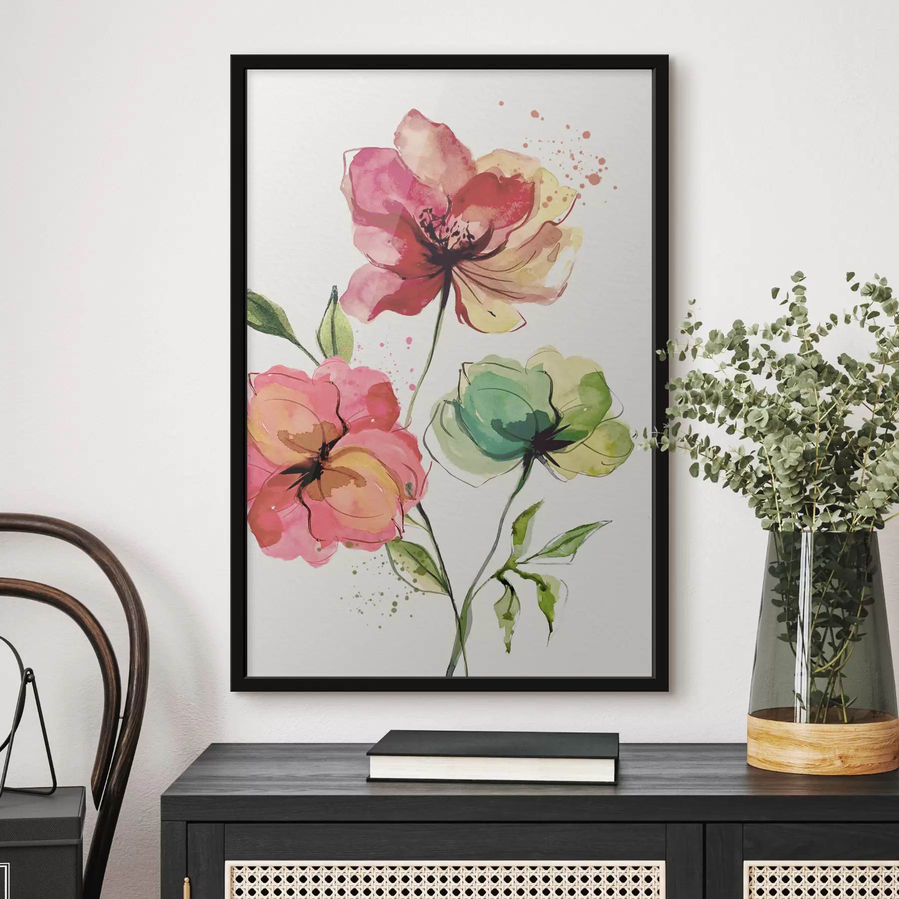  Peintures Fleurs aquarelles avec des touches de peinture f39769