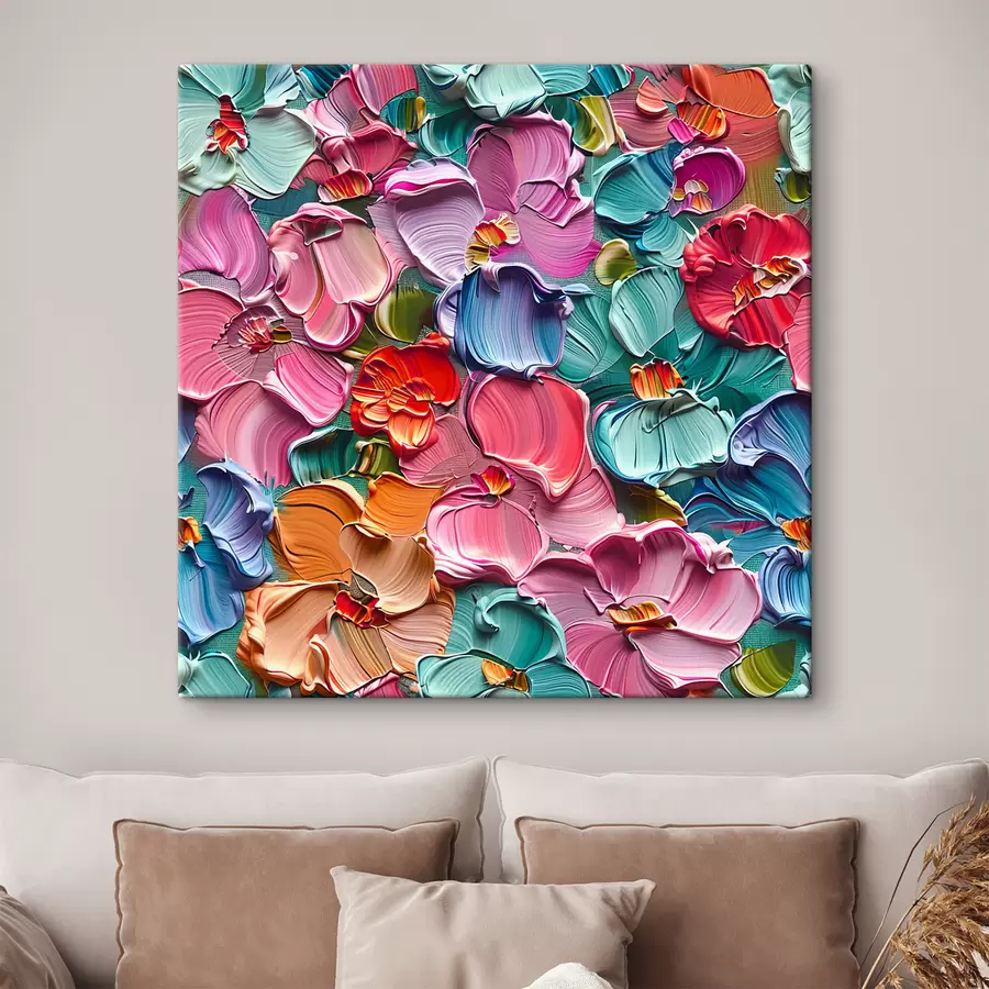  Peintures Composition acrylique florale avec coups de pinceau" s39736