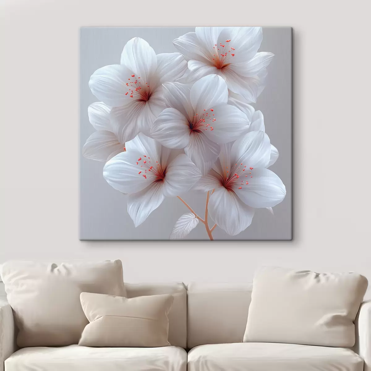  Schilderijen Elegante en minimalistische witte lelies s39761