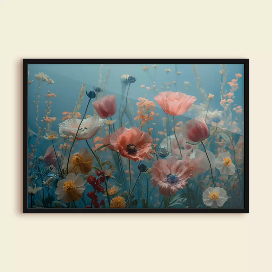 Papier peint photo Fleurs sauvages, dont des coquelicots, des tulipes et bien plus encore f39752