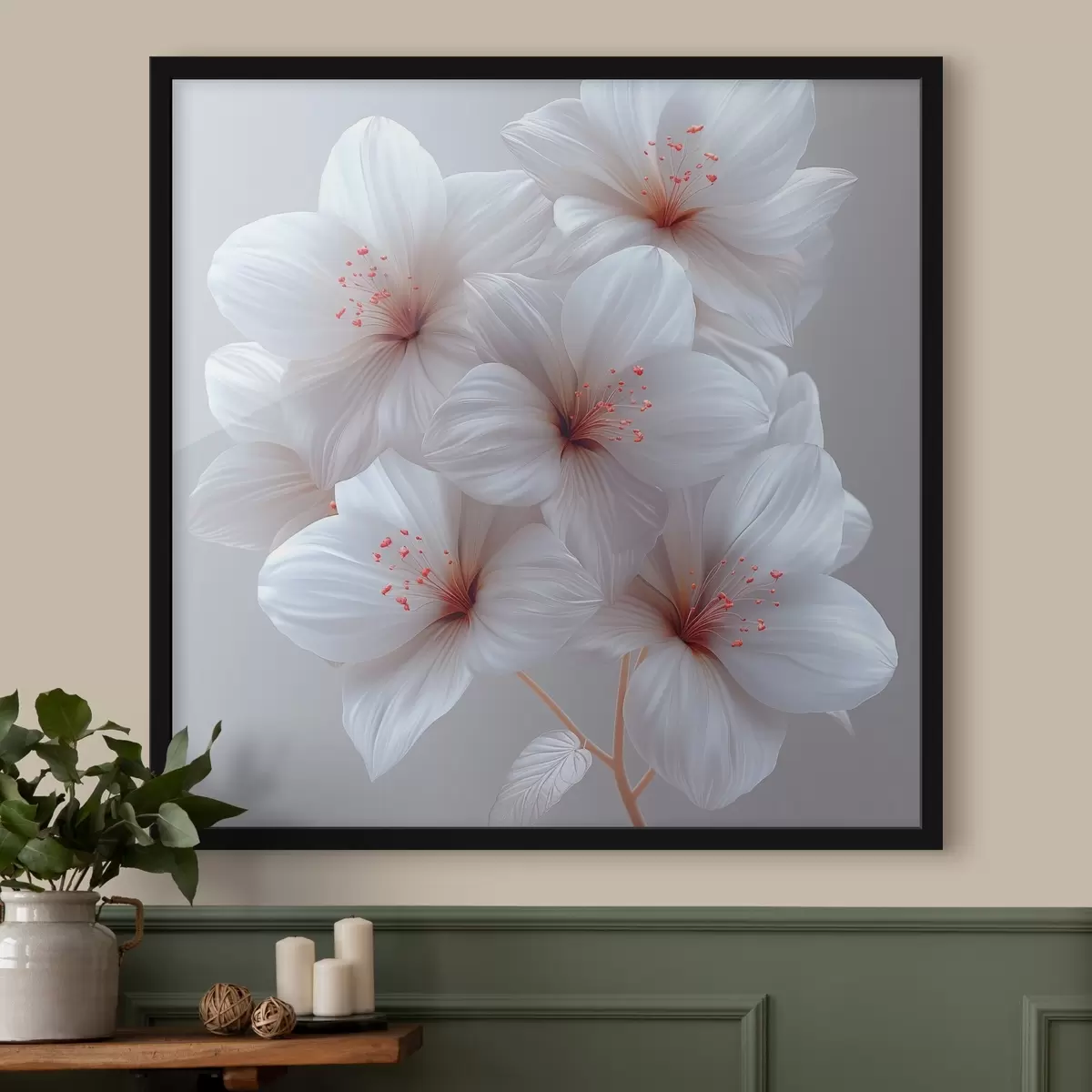 Poster Elegante en minimalistische witte lelies f39761