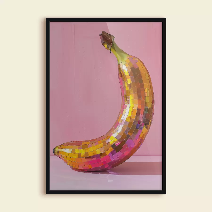 Fotobehang Oliegeschilderde banay-discobal met lichtpastelroze achtergrond f39766