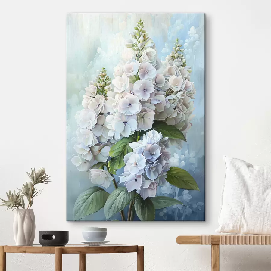  Schilderijen Paarse hortensiabloem, zachte natuurlijke kleuren, aquareltekening s39783