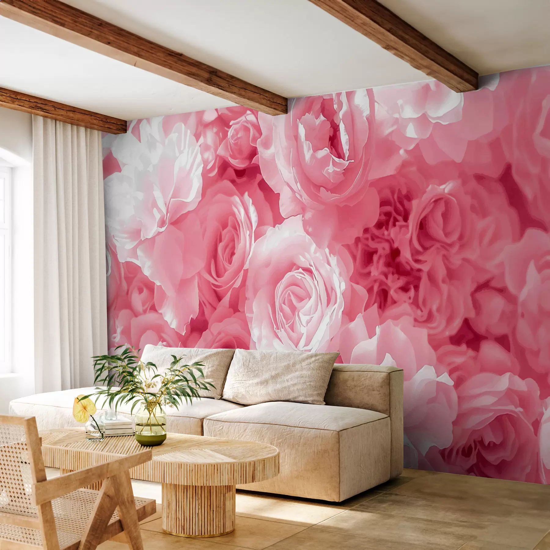 Fotobehang Roze rozen w08061