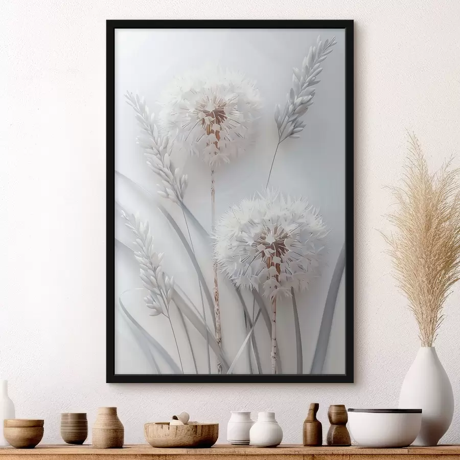 Papier peint photo Pissenlits sur fond clair f39787