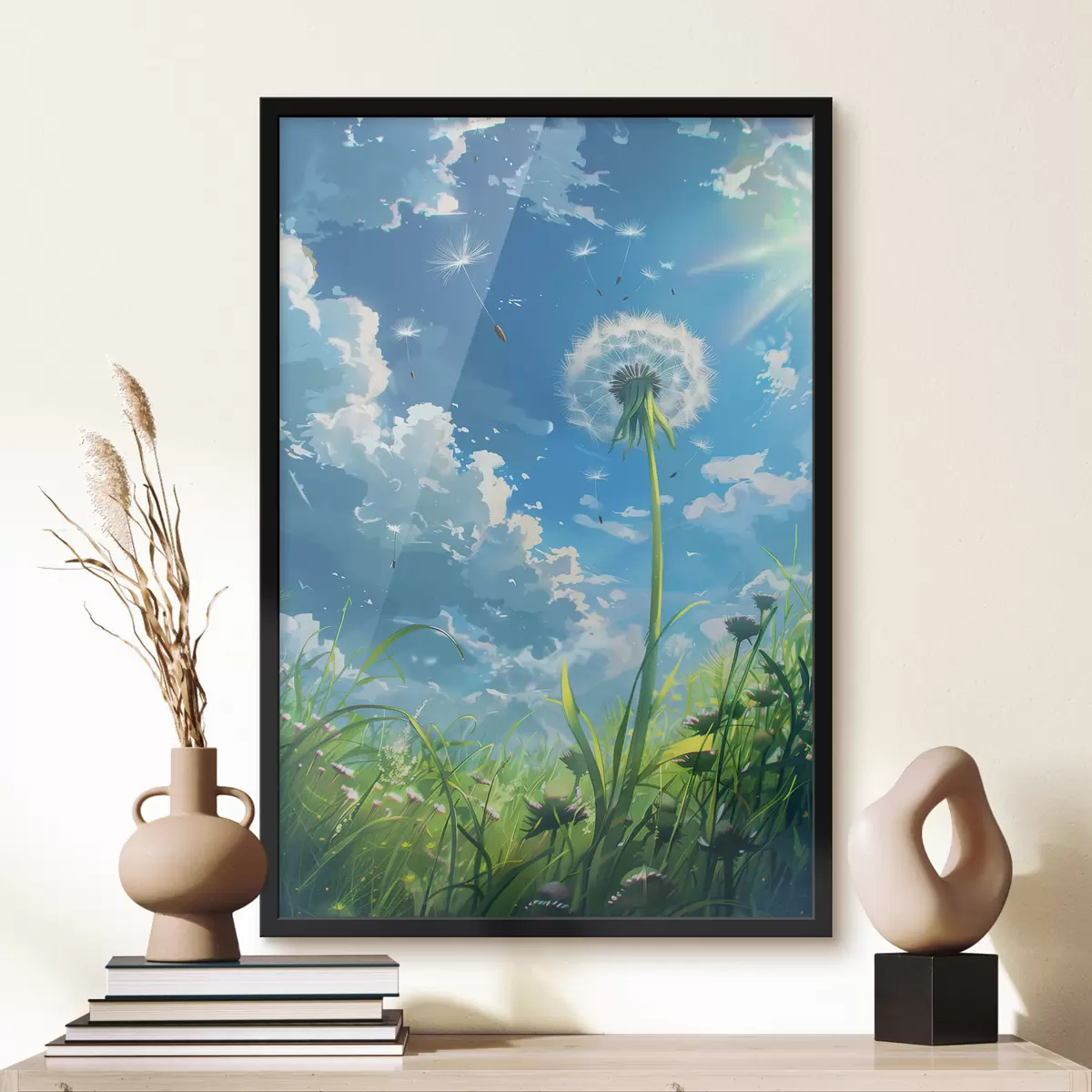 Poster Paardebloem in het veld f39794