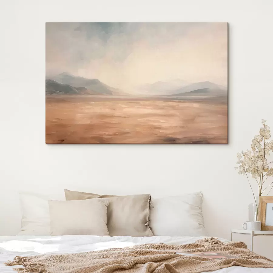  Peintures Désert avec des montagnes en arrière-plan un paysage calme s39835
