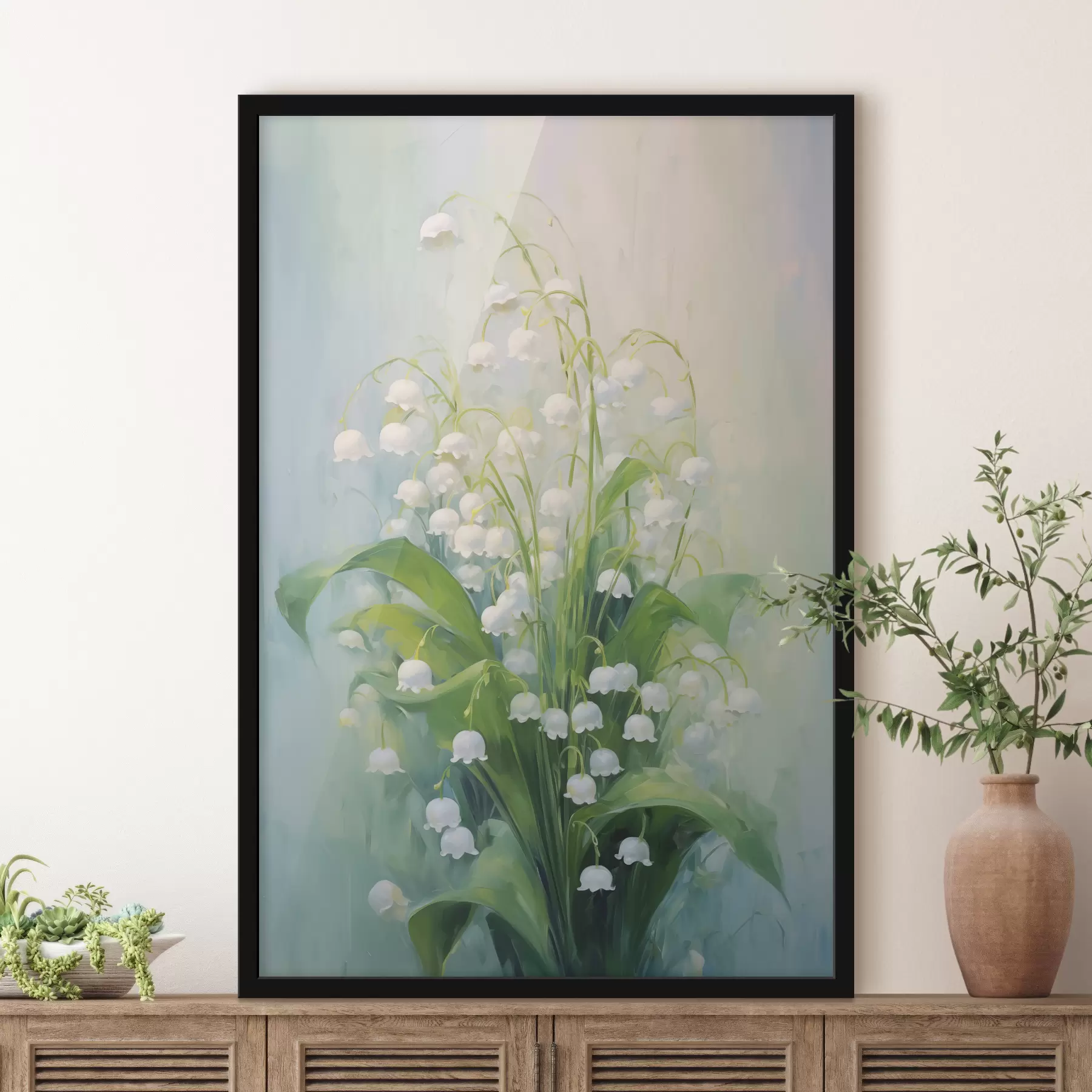  Peintures Peinture à l'huile de muguet blanc f39827