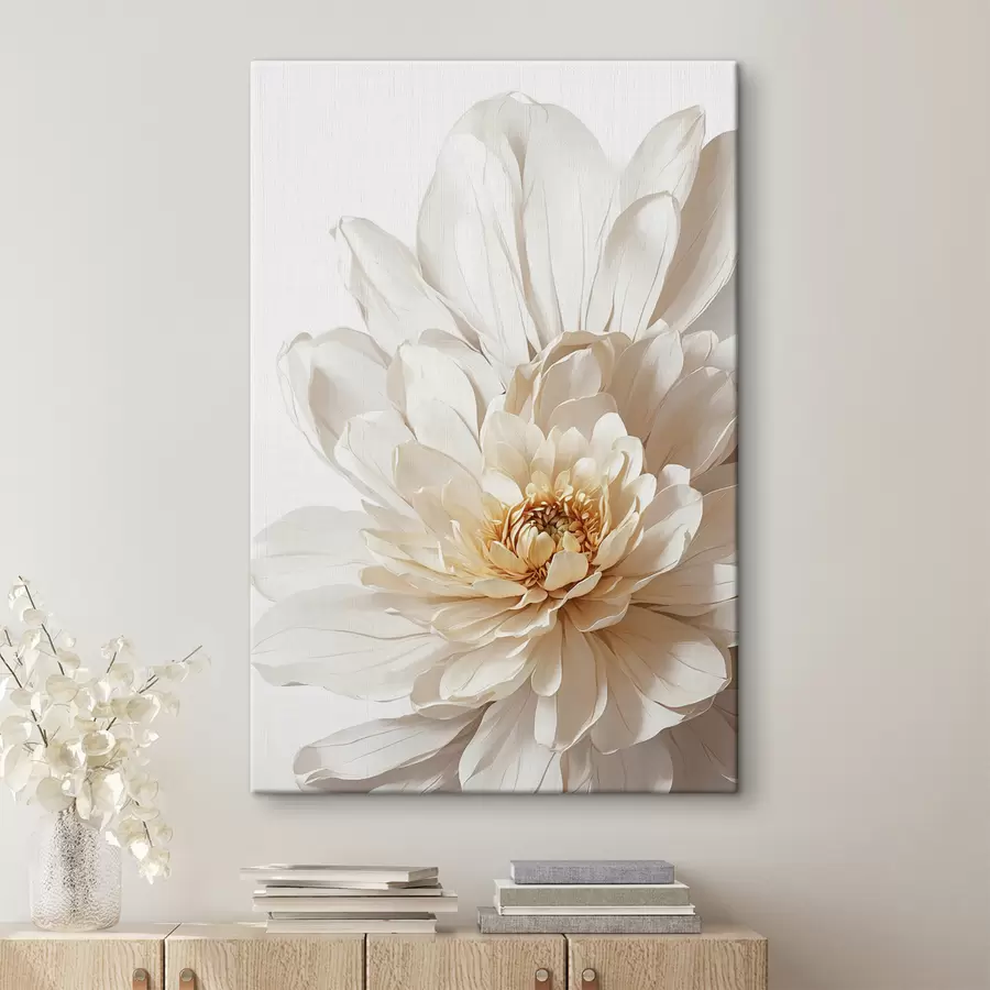  Peintures Gros plan d'une fleur blanche sur fond blanc s39857