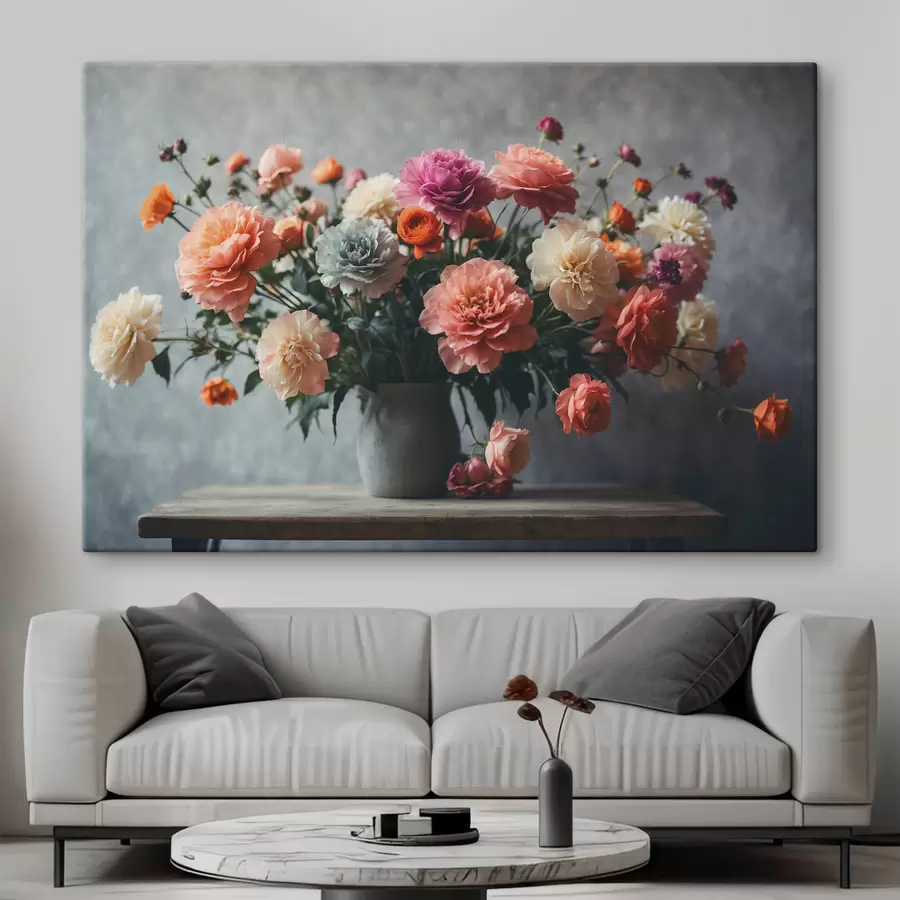  Peintures Bouquet de fleurs dans un vase sur une table s39859
