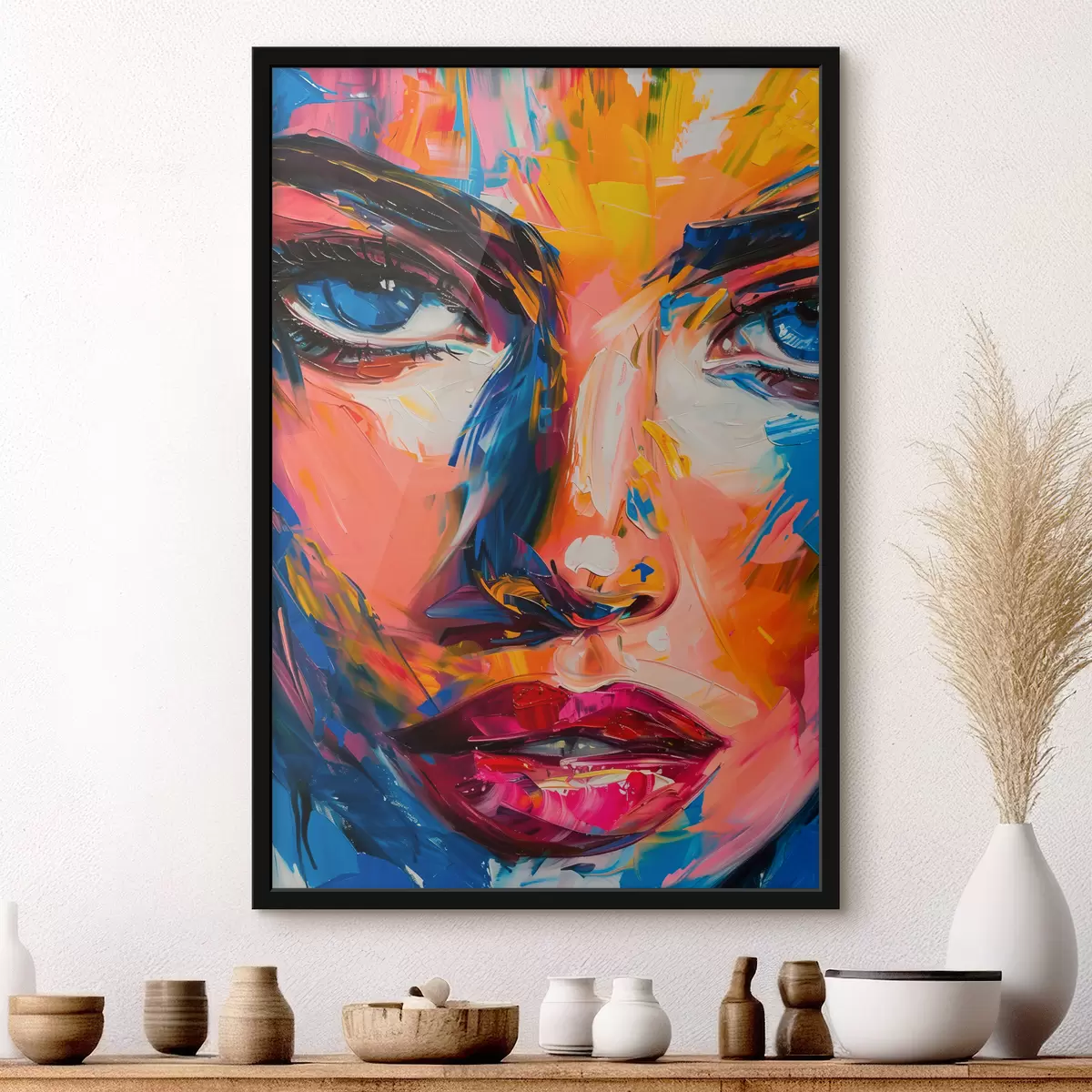 Affiche Visage de fille en couleurs f39883