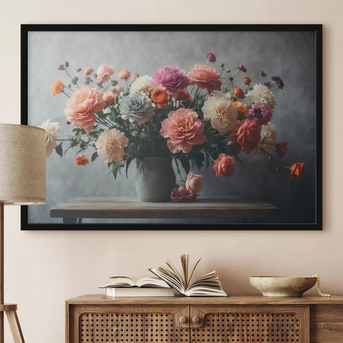 Affiche Bouquet de fleurs dans un vase sur une table f39859