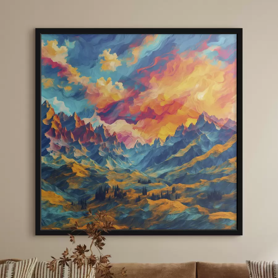 Fotobehang Abstract uitzicht op de bergen f39861