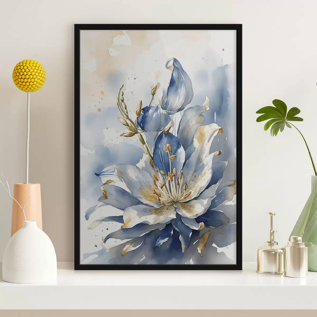 Affiche Lys bleu à l'aquarelle f39872