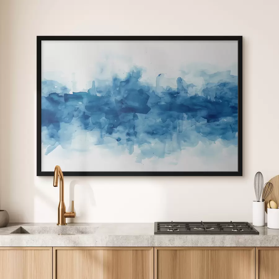 Fotobehang Waterverf, vlekken, blauw f39954