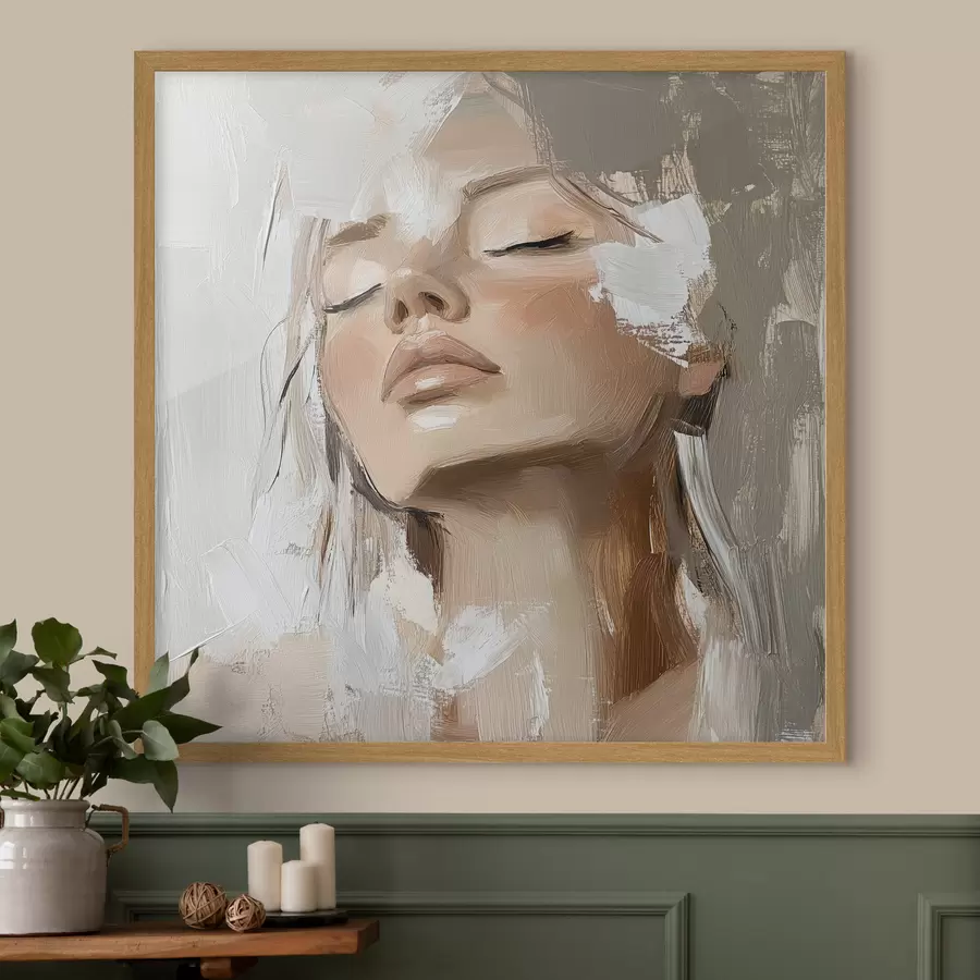 Fotobehang Meisje, olie f39910