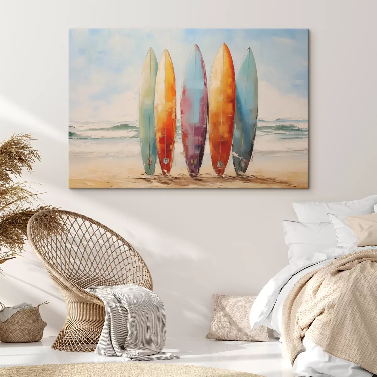  Peintures Peinture de planches de surf sur la plage s39938