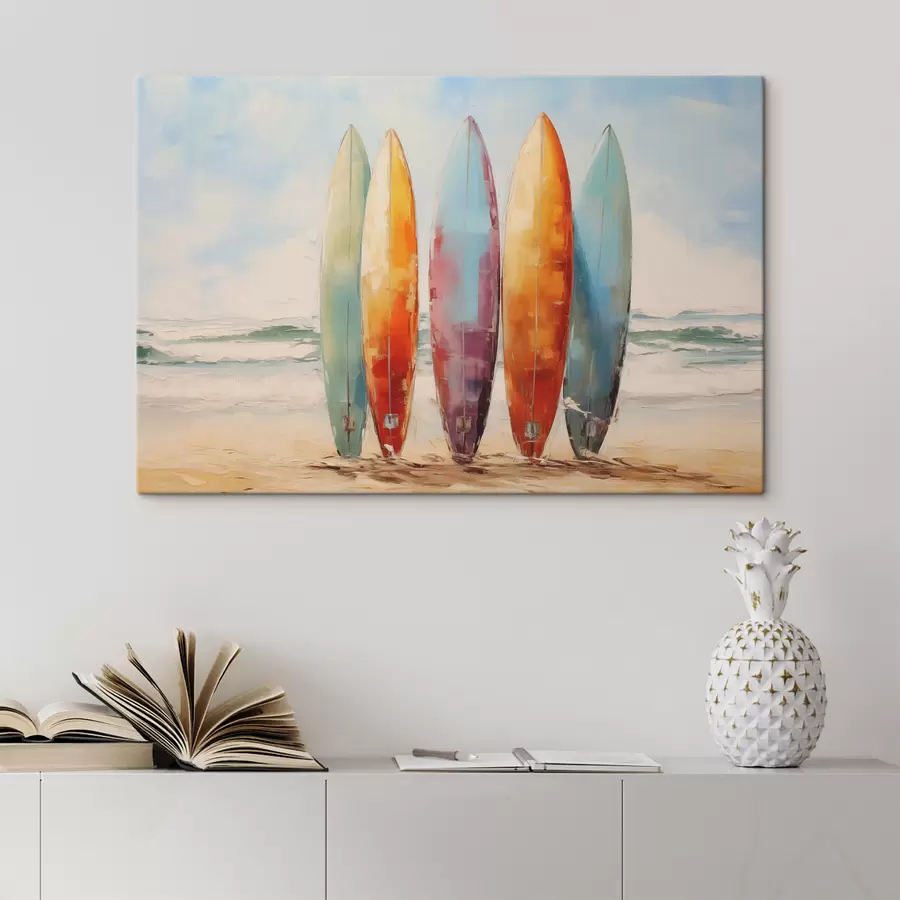  Peintures Peinture de planches de surf sur la plage s39938