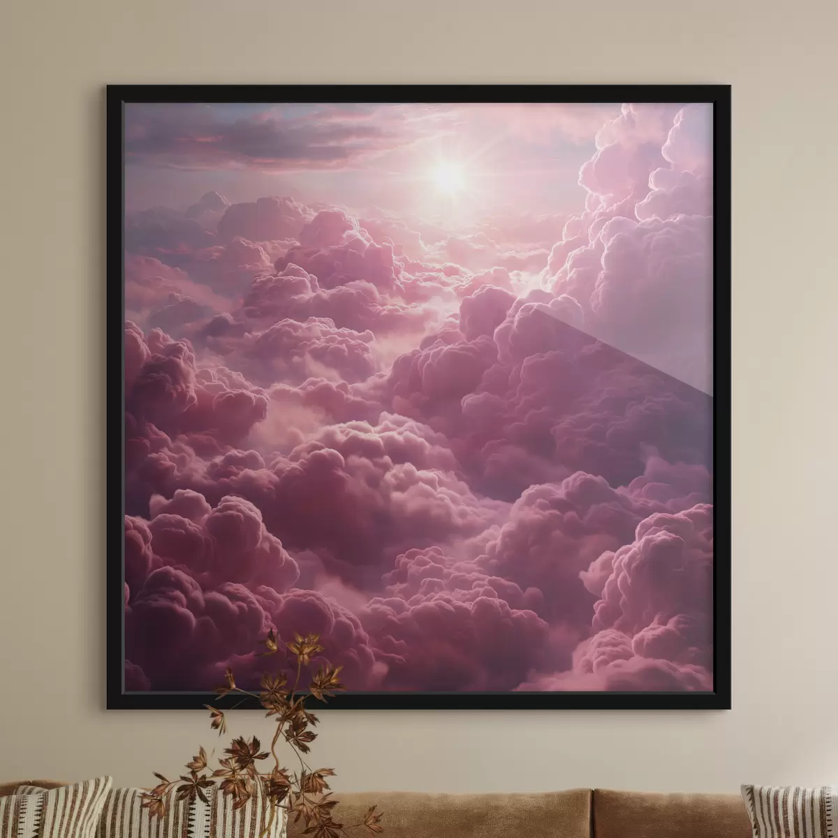Affiche Nuages violets et roses, éthéré, coucher de soleil, réalisme f39970