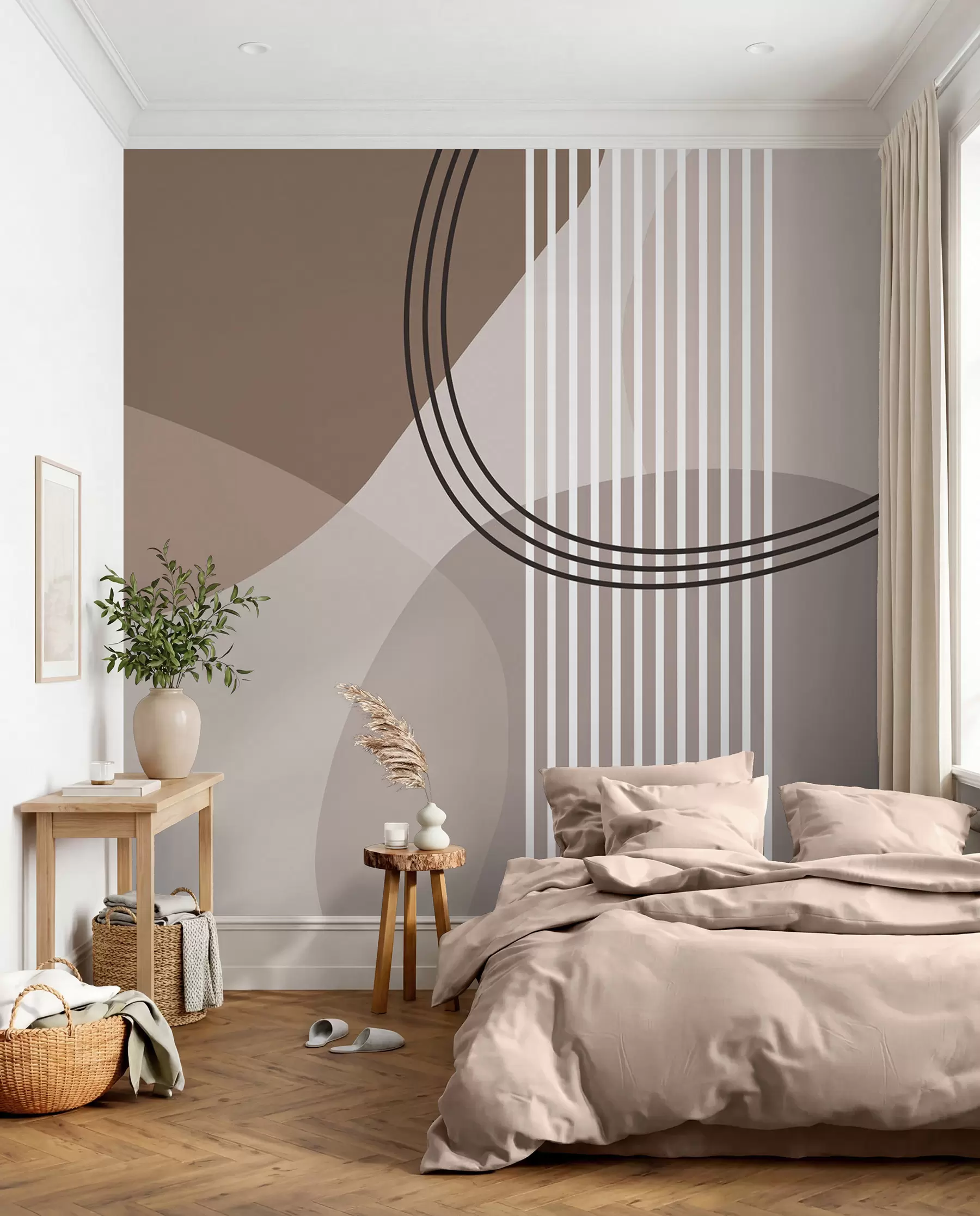 Papier peint photo Ligne d'abstraction géométrique et style moderne de minimalisme de cercle w08173