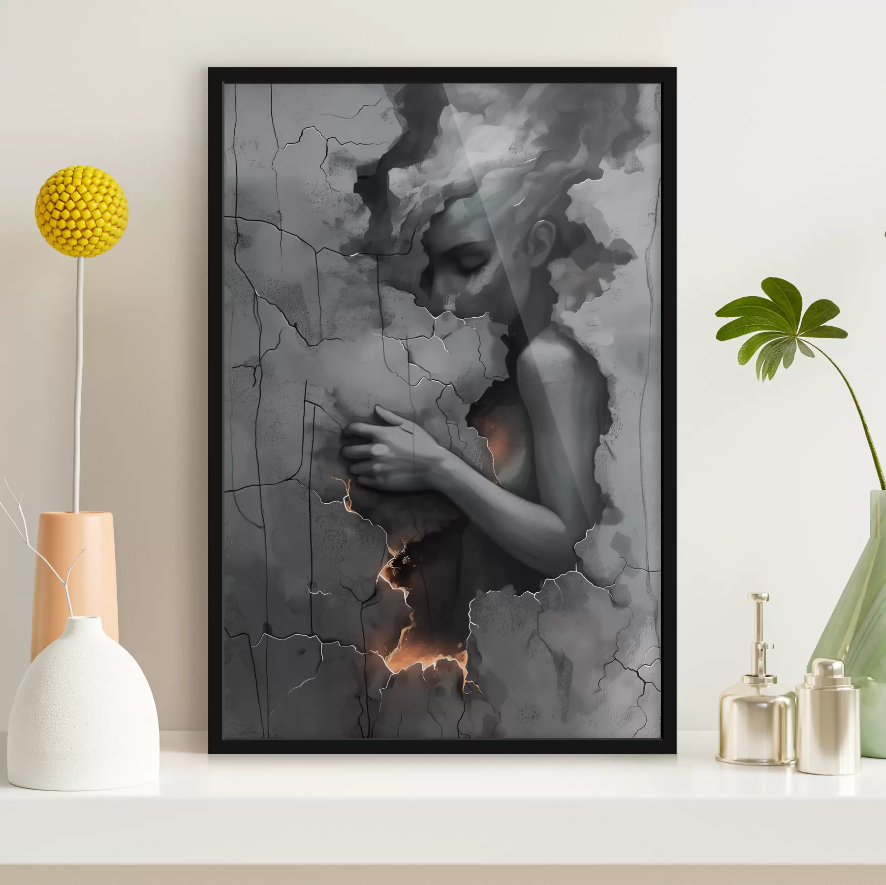  Peintures Fille, murs, faute f39994