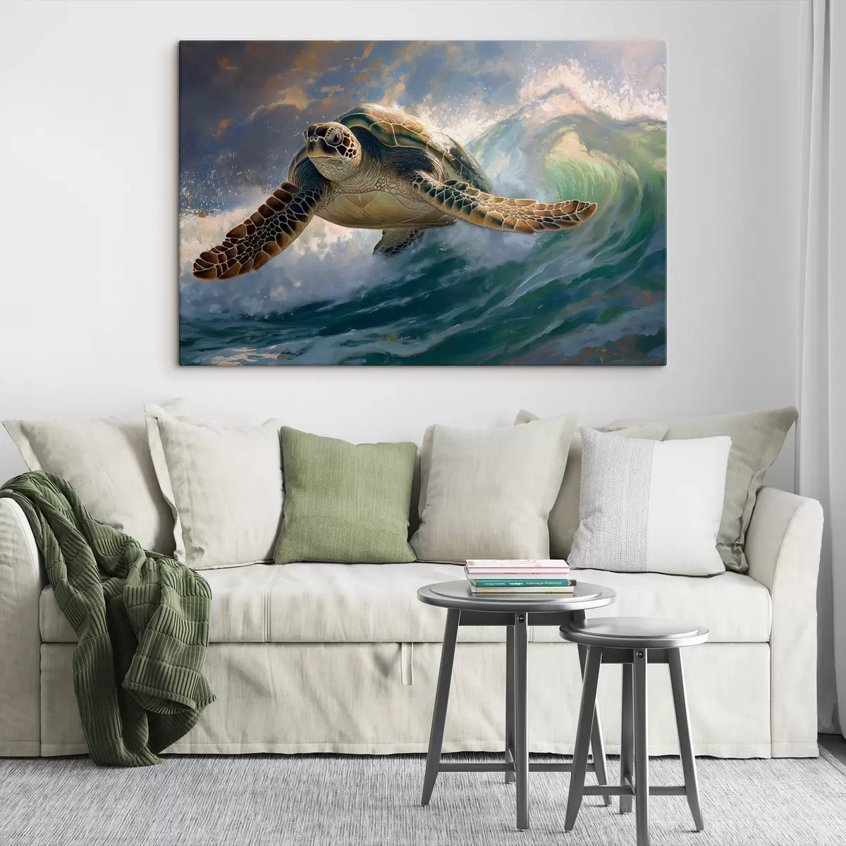  Peintures Tortue, eau, vert, bleu s40001