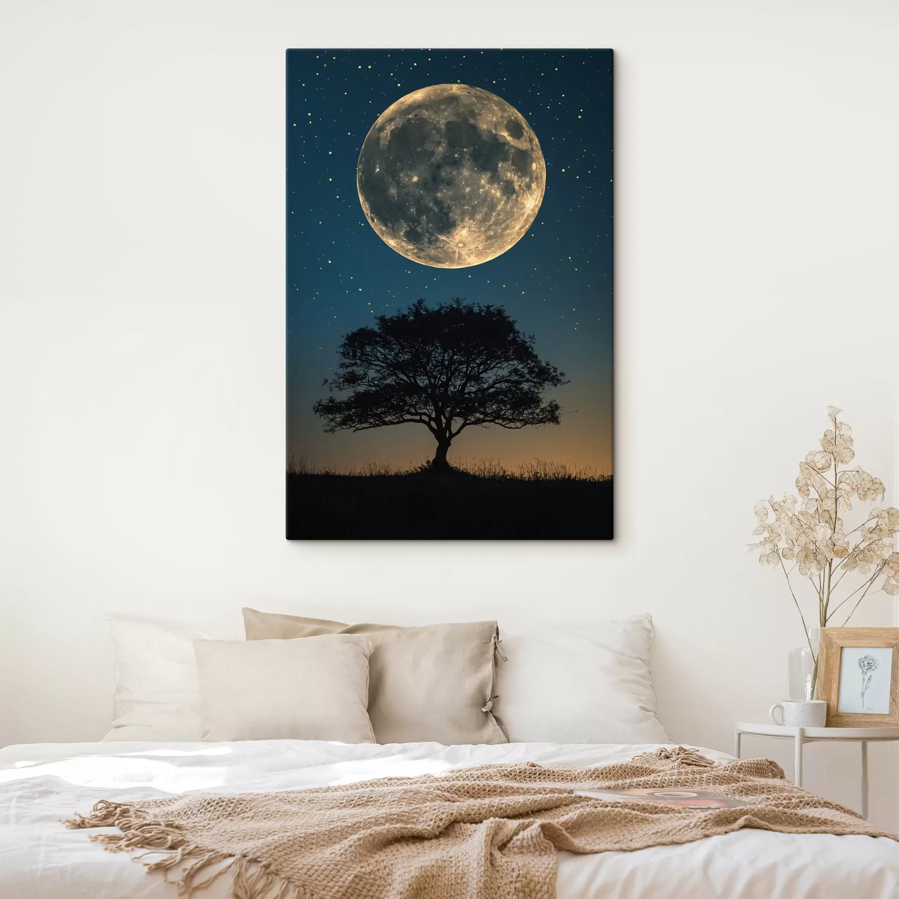 Papier peint photo Pleine lune, arbre s40008