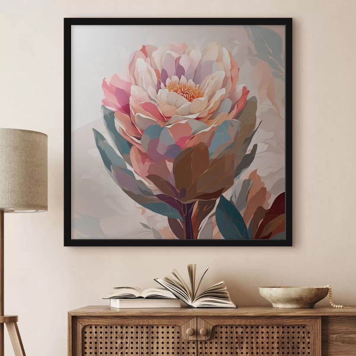 Poster Een bloem met veelkleurige bloemblaadjes f40060