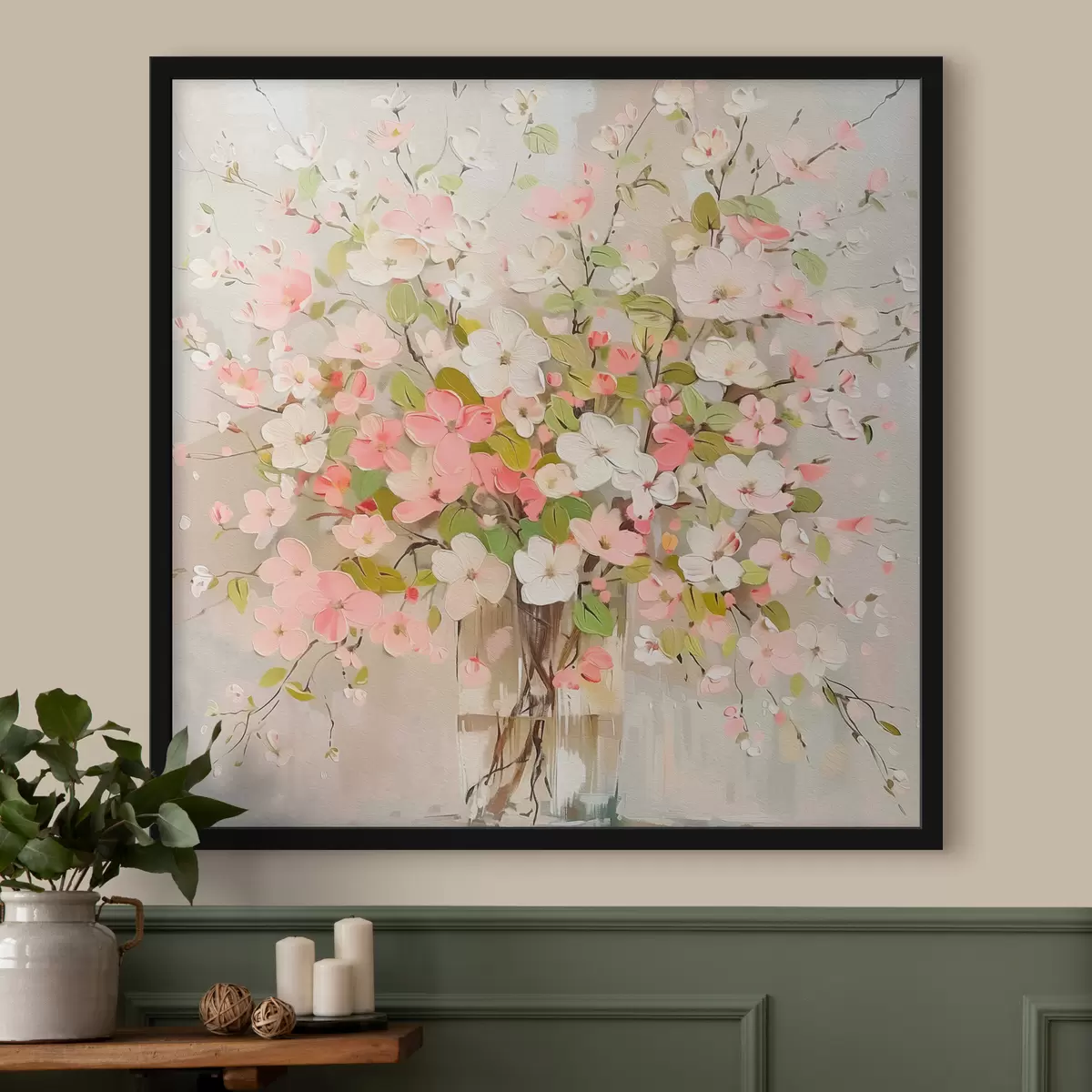 Poster Een boeket bloemen en een vaas f40115