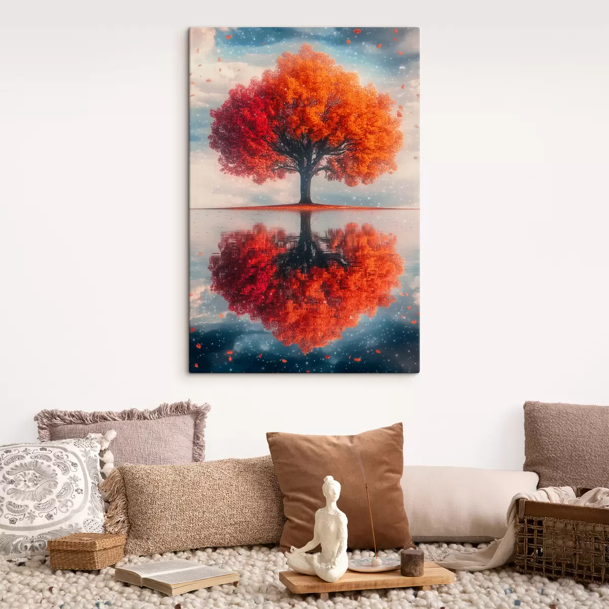  Peintures Arbre avec reflet dans l'eau s40126