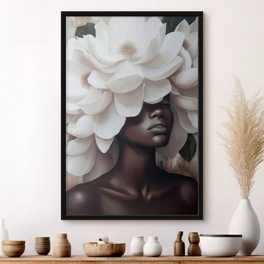 Fotobehang Een vrouw met bloemen op haar hoofd f40123