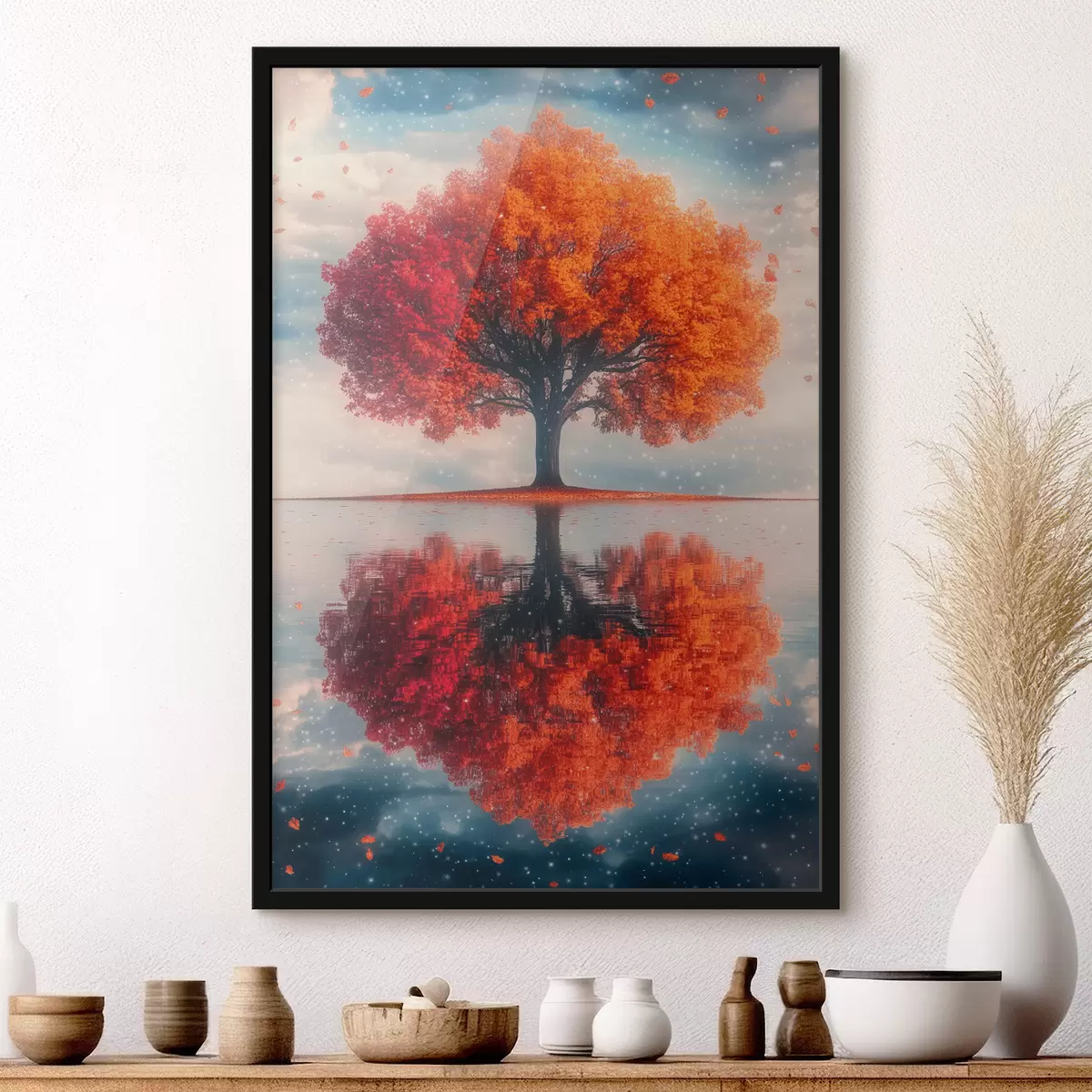 Affiche Arbre avec reflet dans l'eau f40126