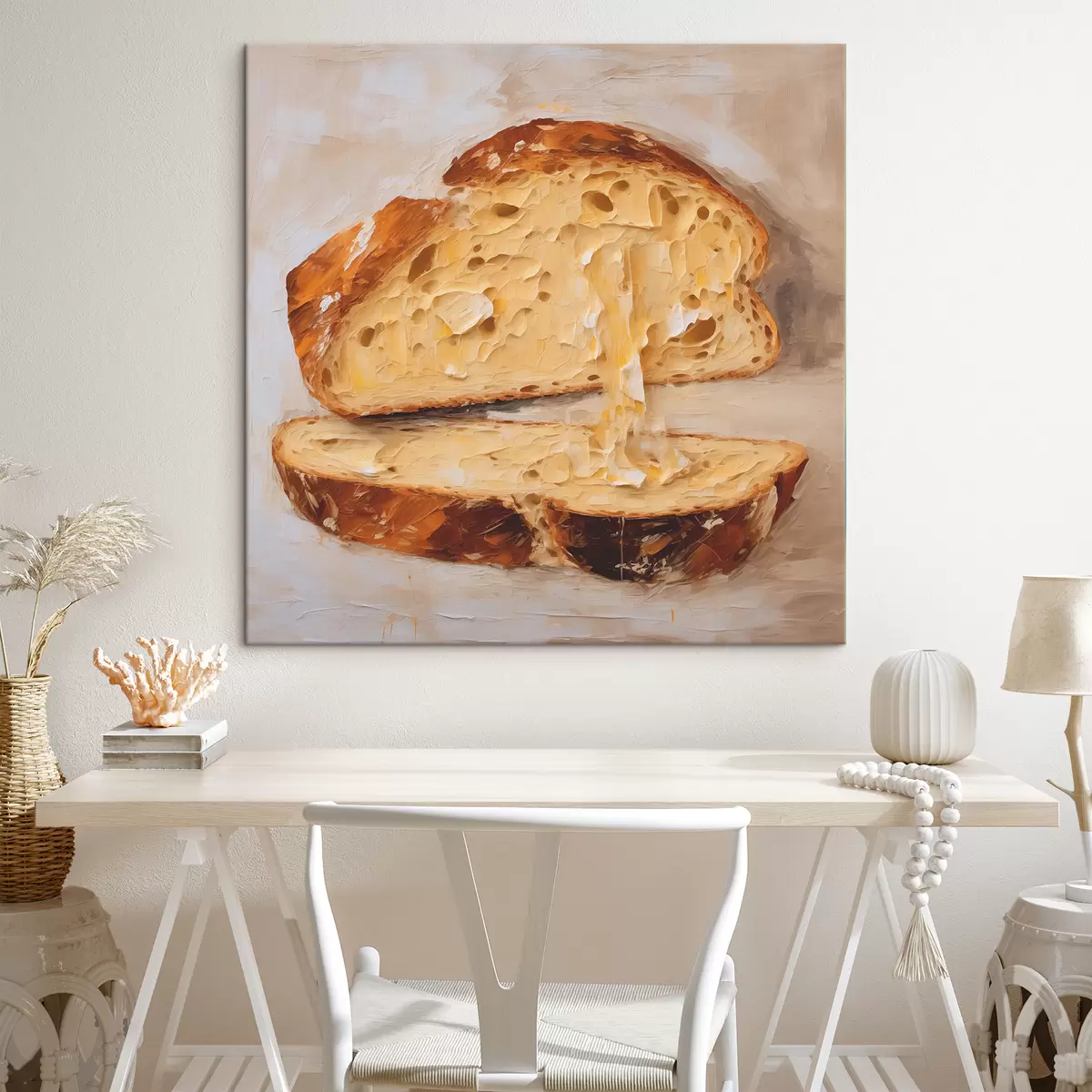  Peintures Tableau de pain et de beurre sur fond clair s40216