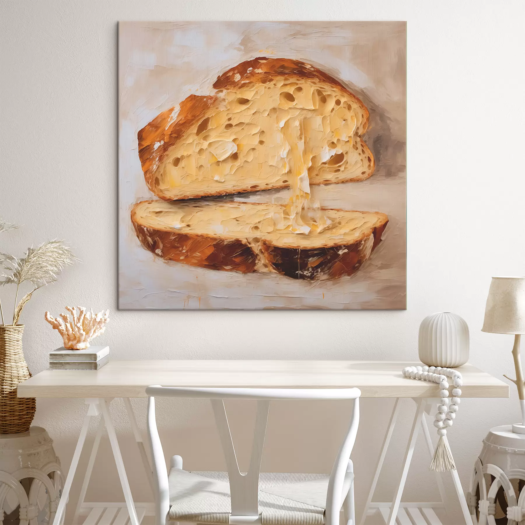  Peintures Tableau de pain et de beurre sur fond clair s40216