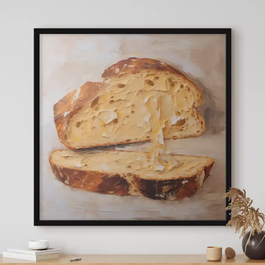 Fotobehang Brood en boter op een lichte achtergrond f40216