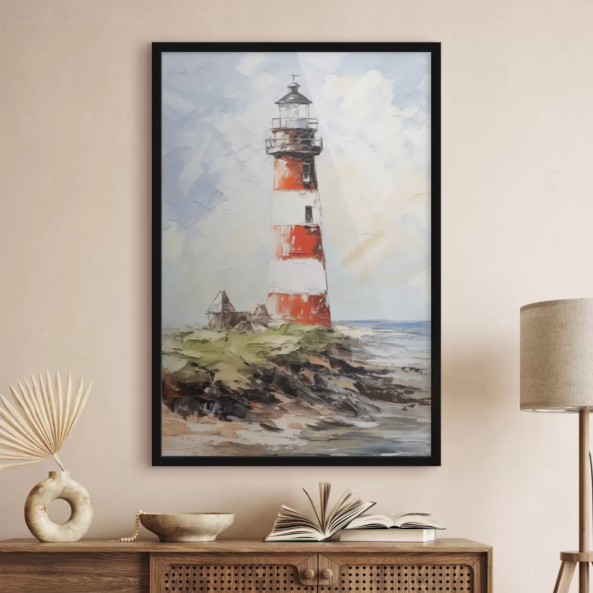 Affiche Peinture du phare sur l'île f40223