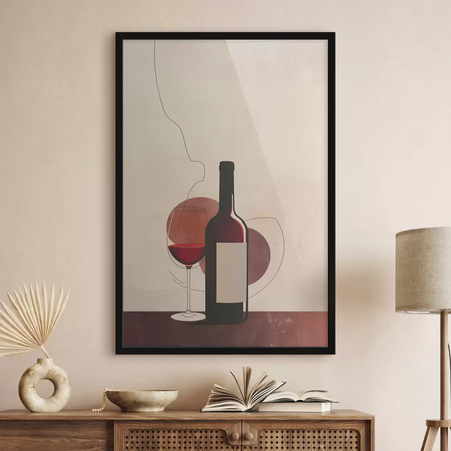 Papier peint photo Bouteille de vin et verre de vin f40191