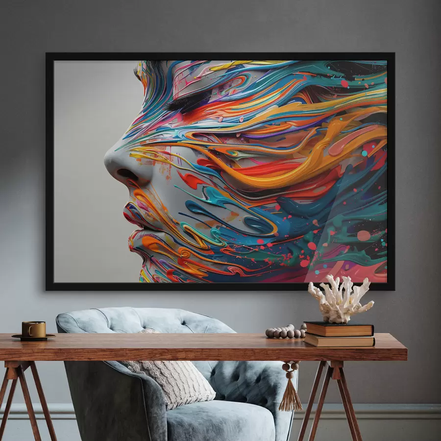 Fotobehang Gezicht in verf f40203