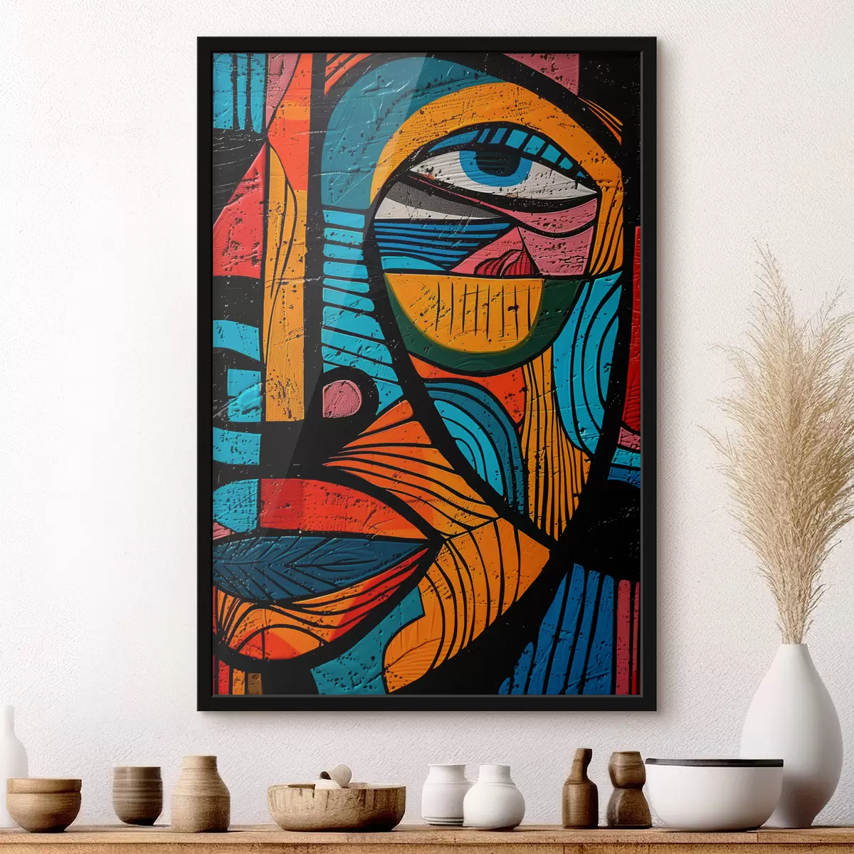 Poster Abstract gezicht f40207