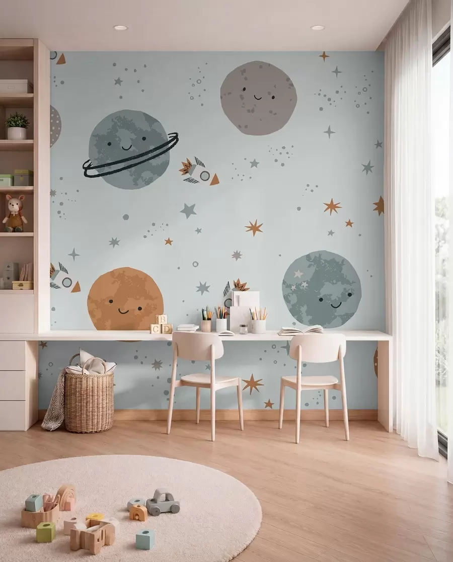 Fotobehang Planeten met een glimlach w01417