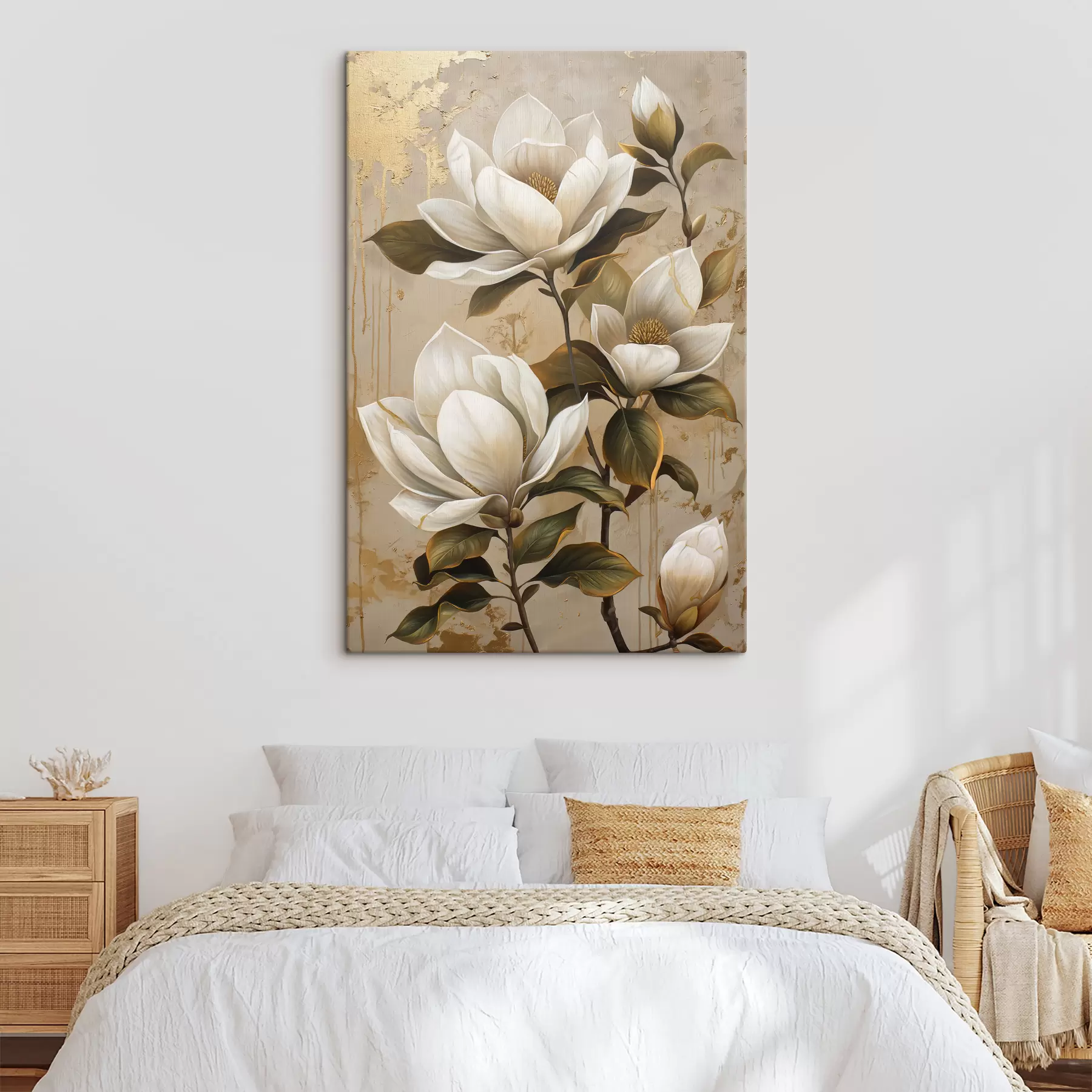 Papier peint photo grandes fleurs de magnolia s40236