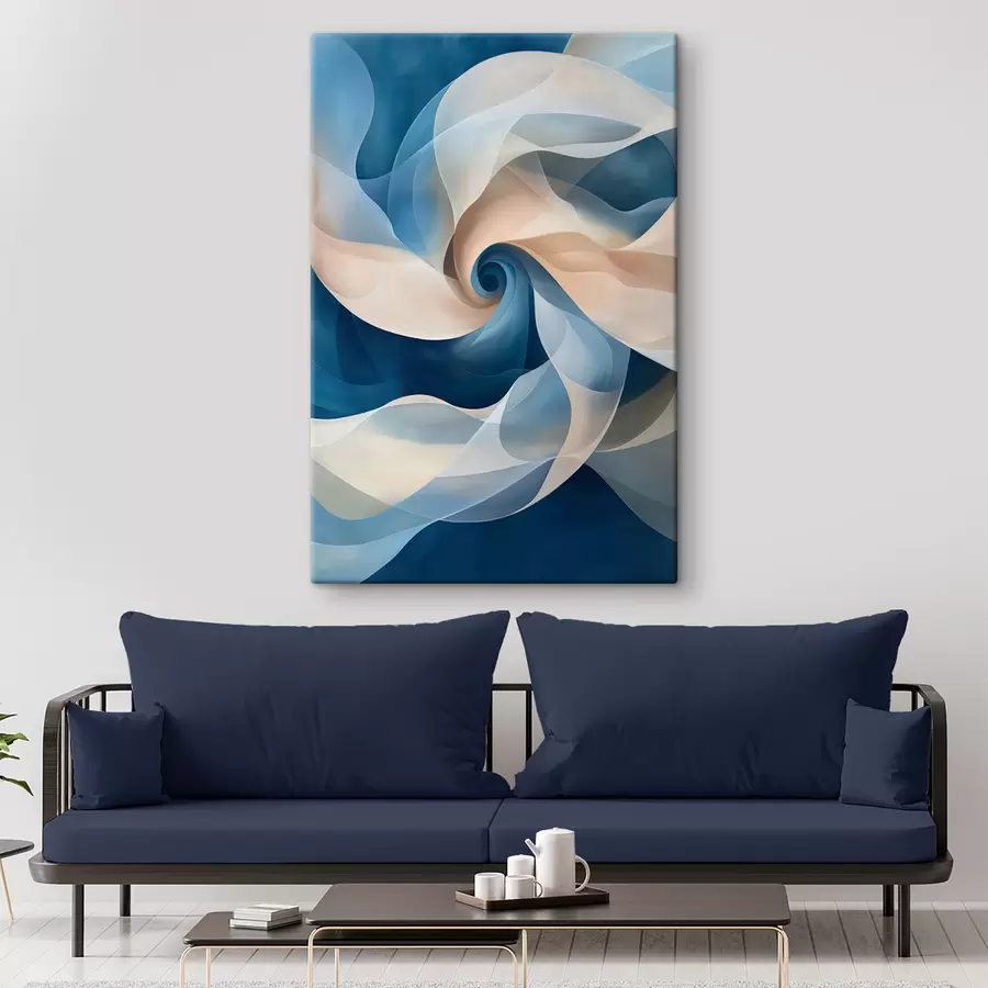  Peintures vortex abstrait beige-bleu s40249