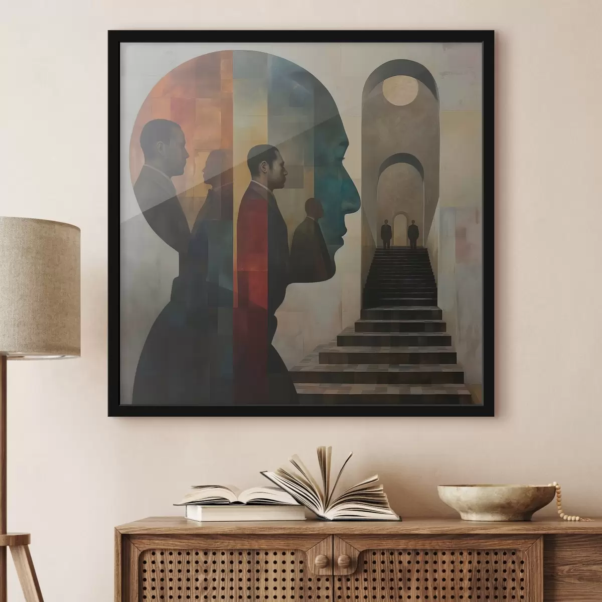 Affiche profils modernes d'hommes dans l'art f40239