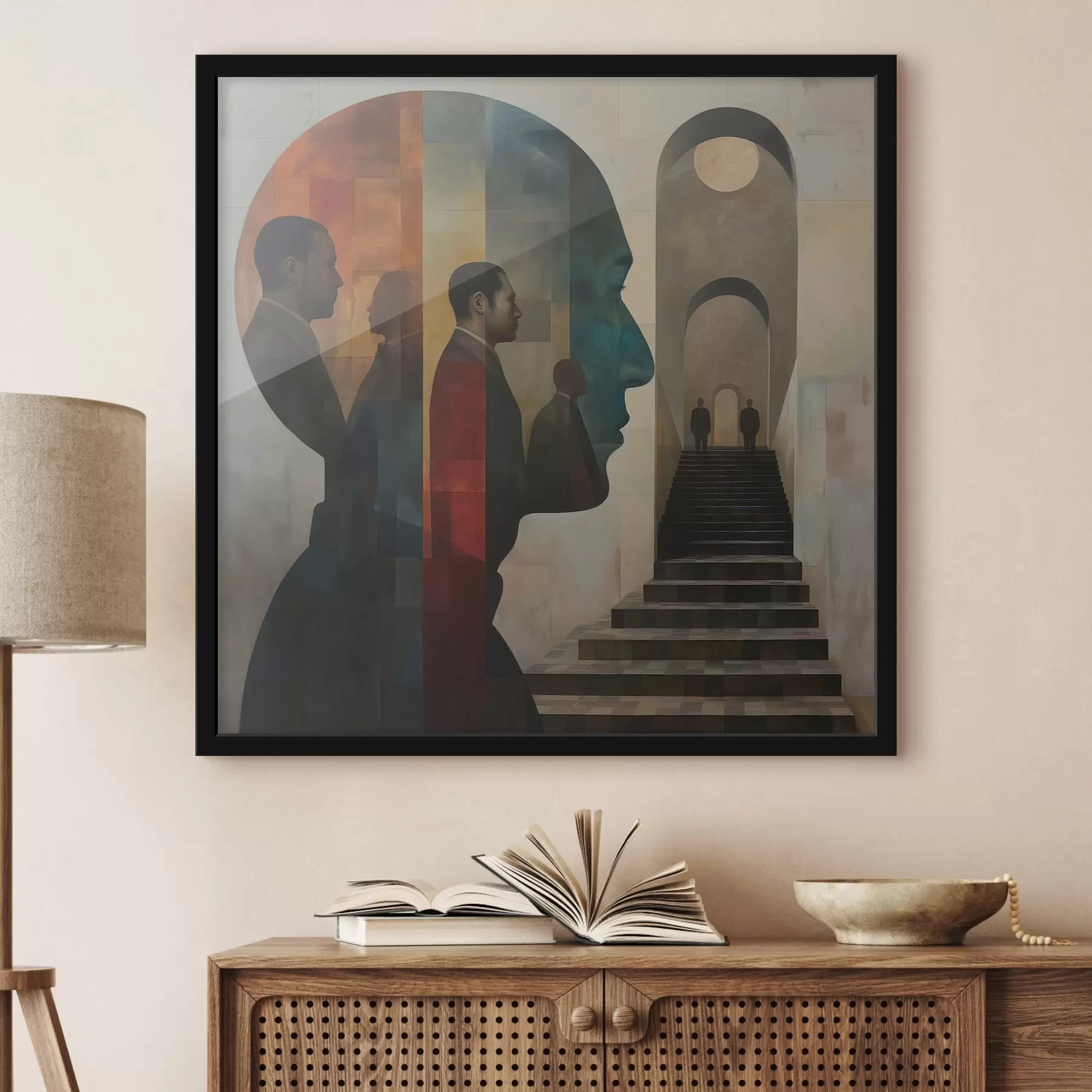 Papier peint photo profils modernes d'hommes dans l'art f40239