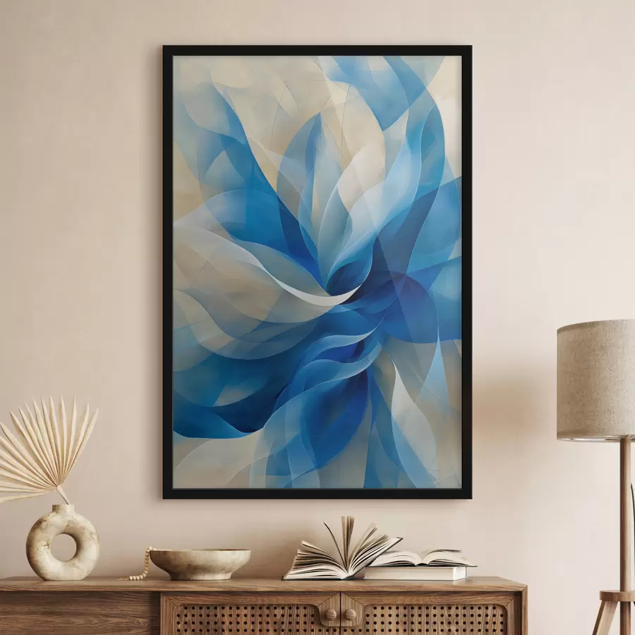 Fotobehang blauwe abstracte bloem f40243