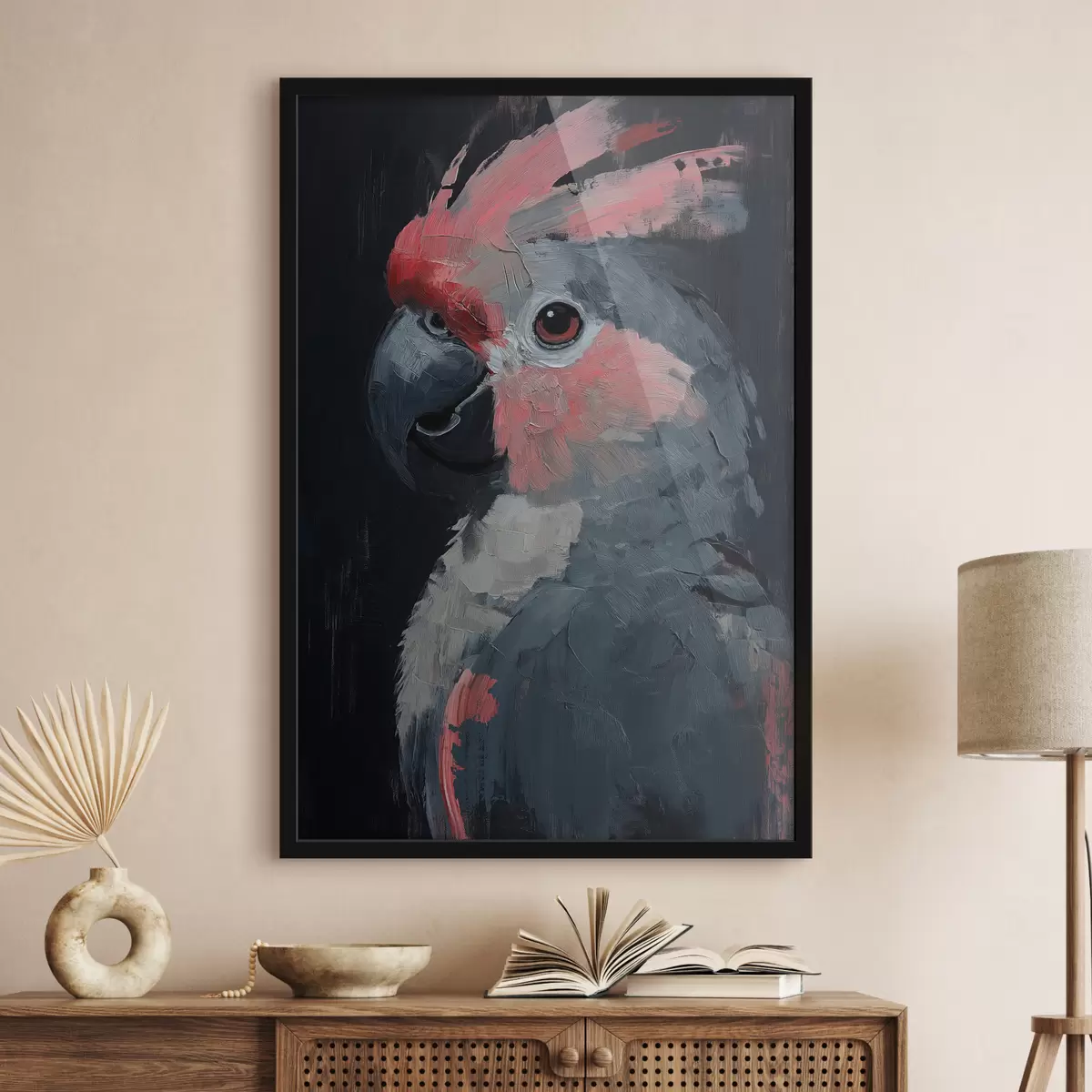 Affiche Le perroquet est peint à l'acrylique f40266