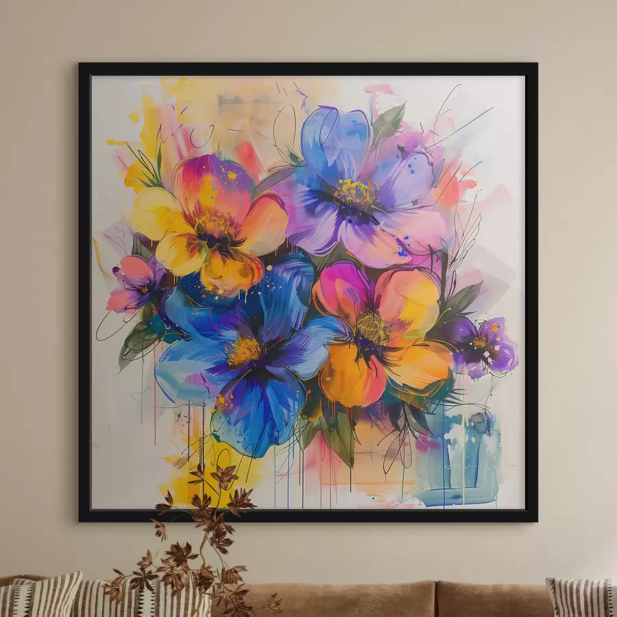 Fotobehang Bloemen op een abstracte achtergrond f40373